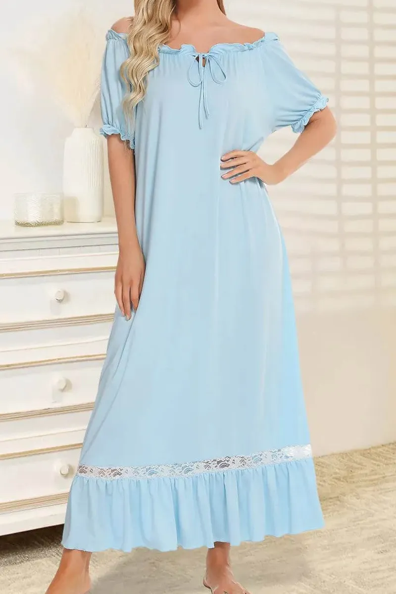 Lace Detail Short Sleeve Casual Dress