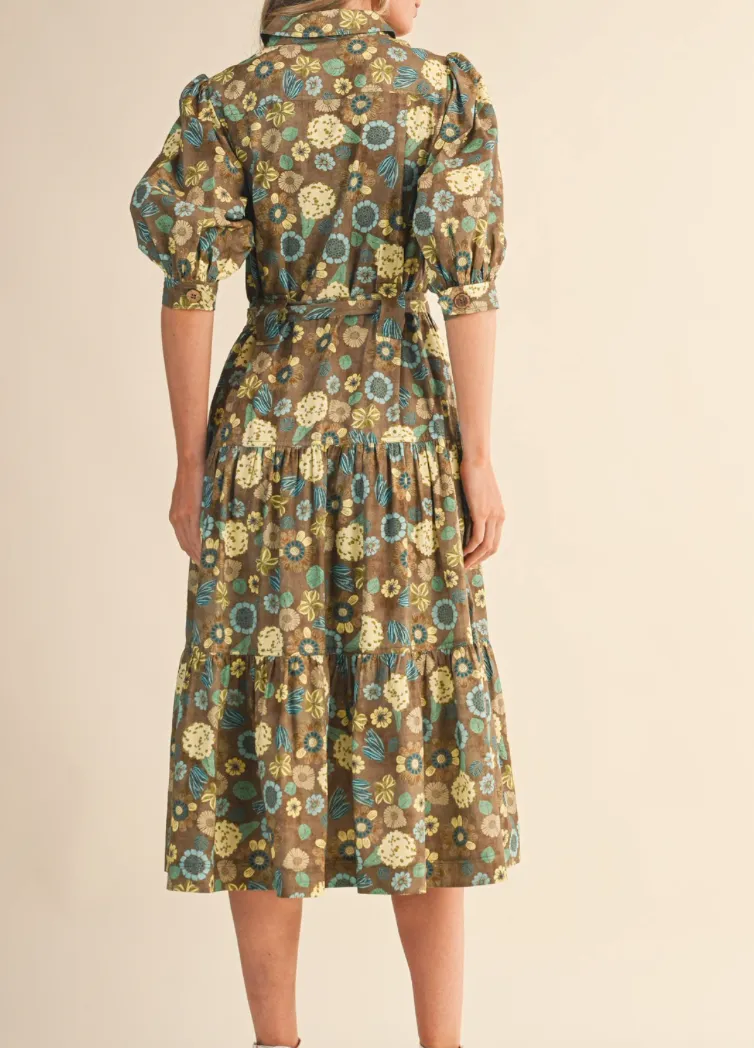 Garden Print Midi Dress