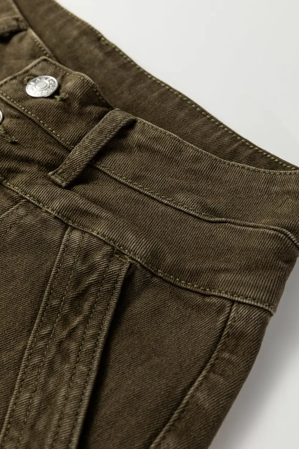 Double Waistband Loose Straight Jeans