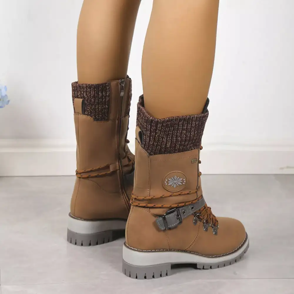 Modern Refined Lace-Up Block Heel Boots