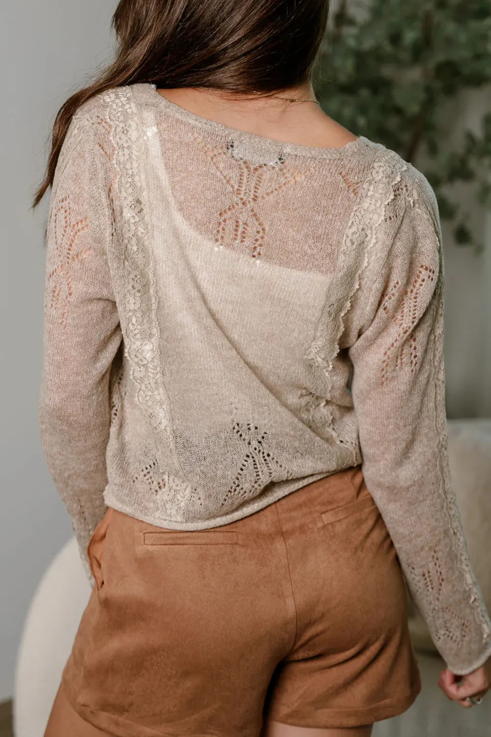Front Tie Long Sleeve Cardigan