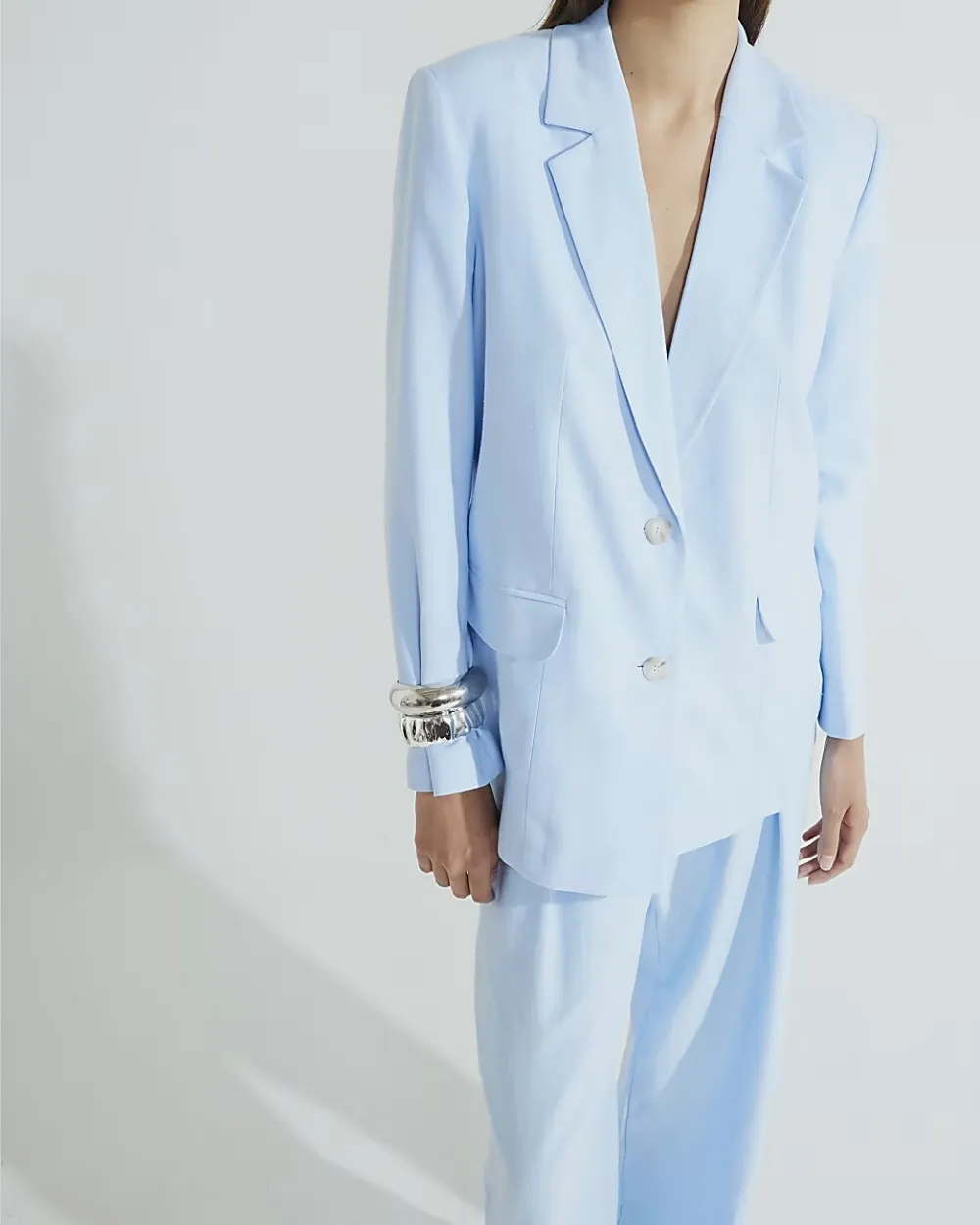 Oversized Loose Fit Women's Blue Blazer