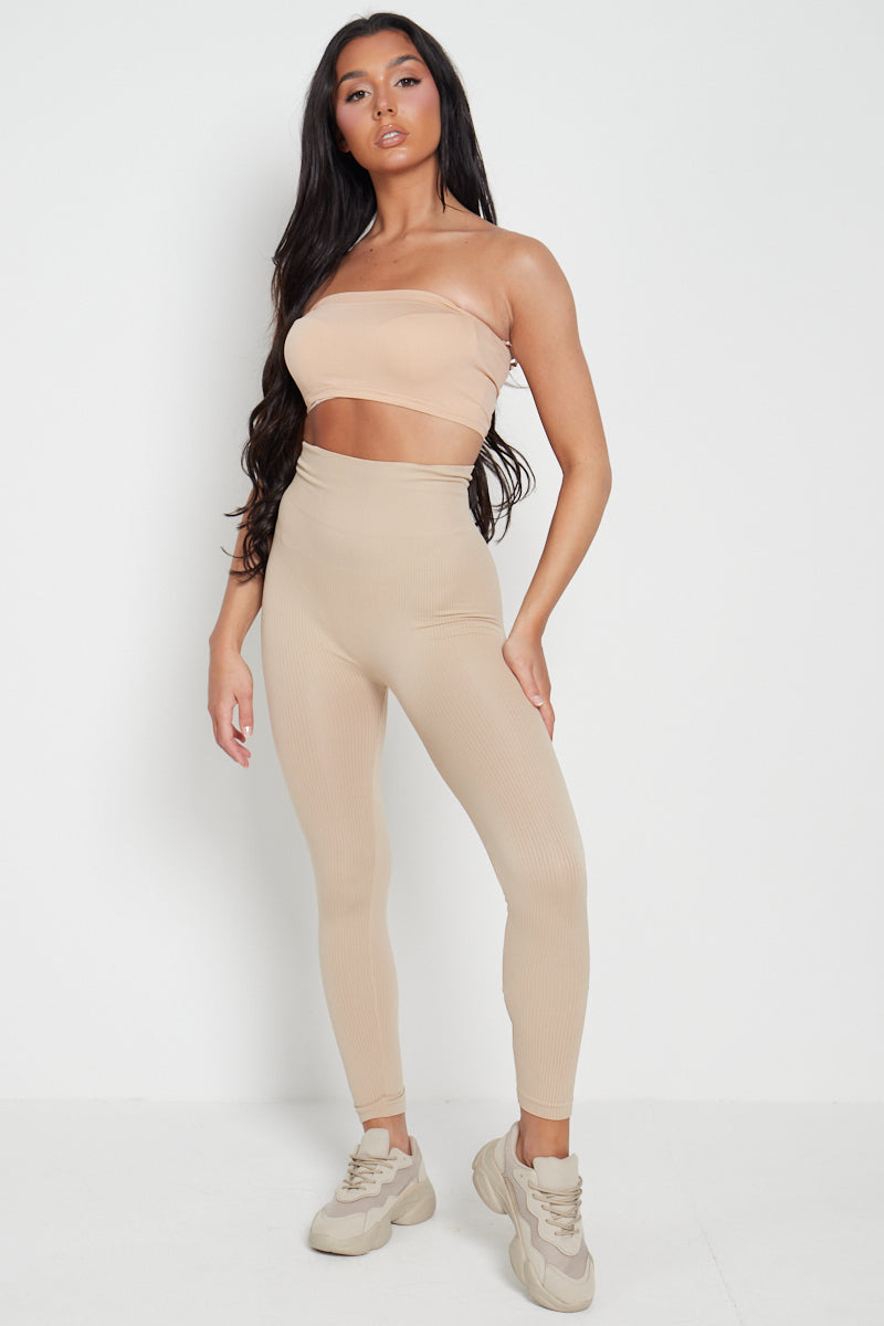 High Waist Ribbed Leggings - Della