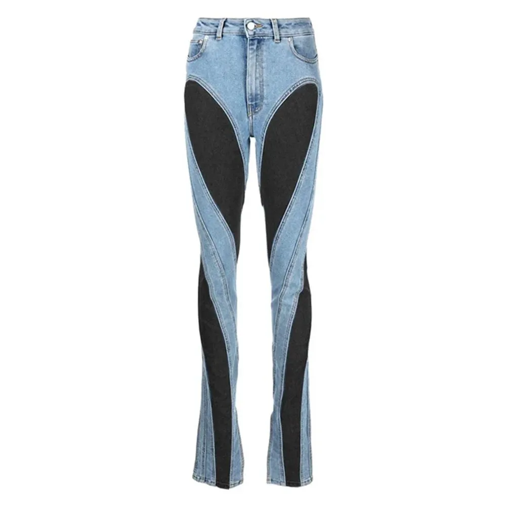 Girl Two-Tone High Waist Jeans