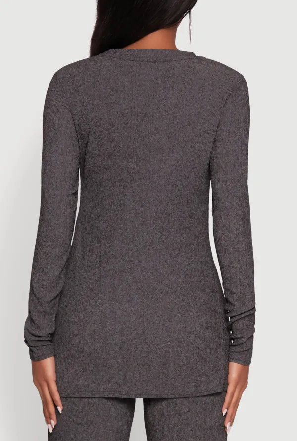 Side Slit Long Sleeved Shirt