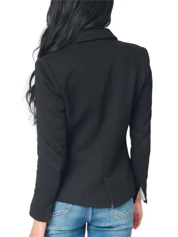 Double Breasted Cotton Blend Blazer