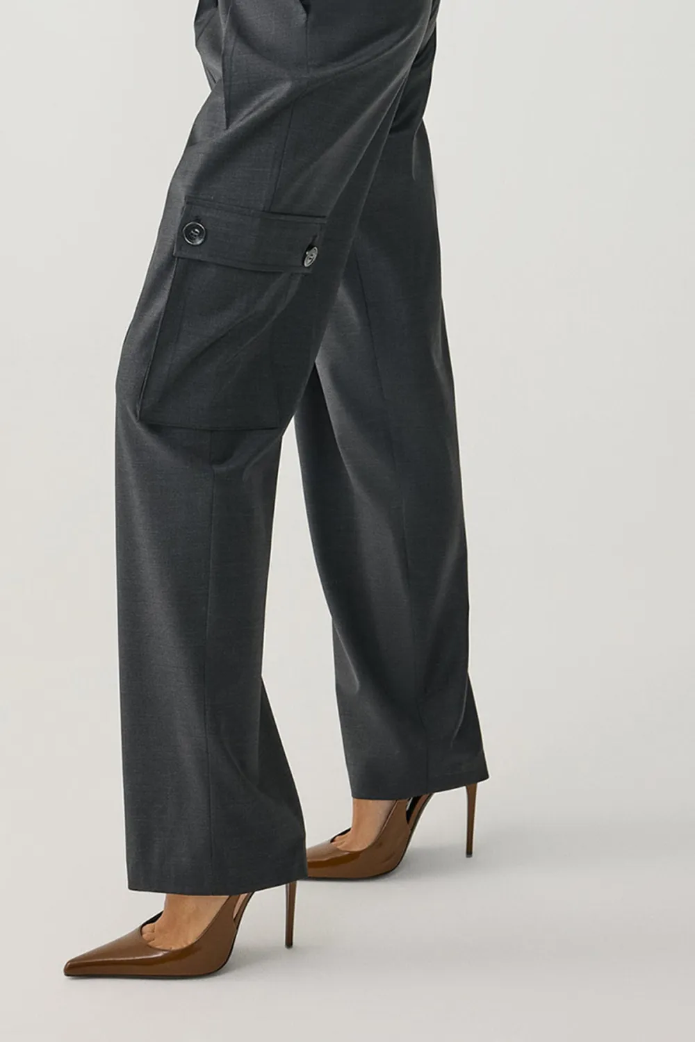 High Waist Pants-Dark Grey