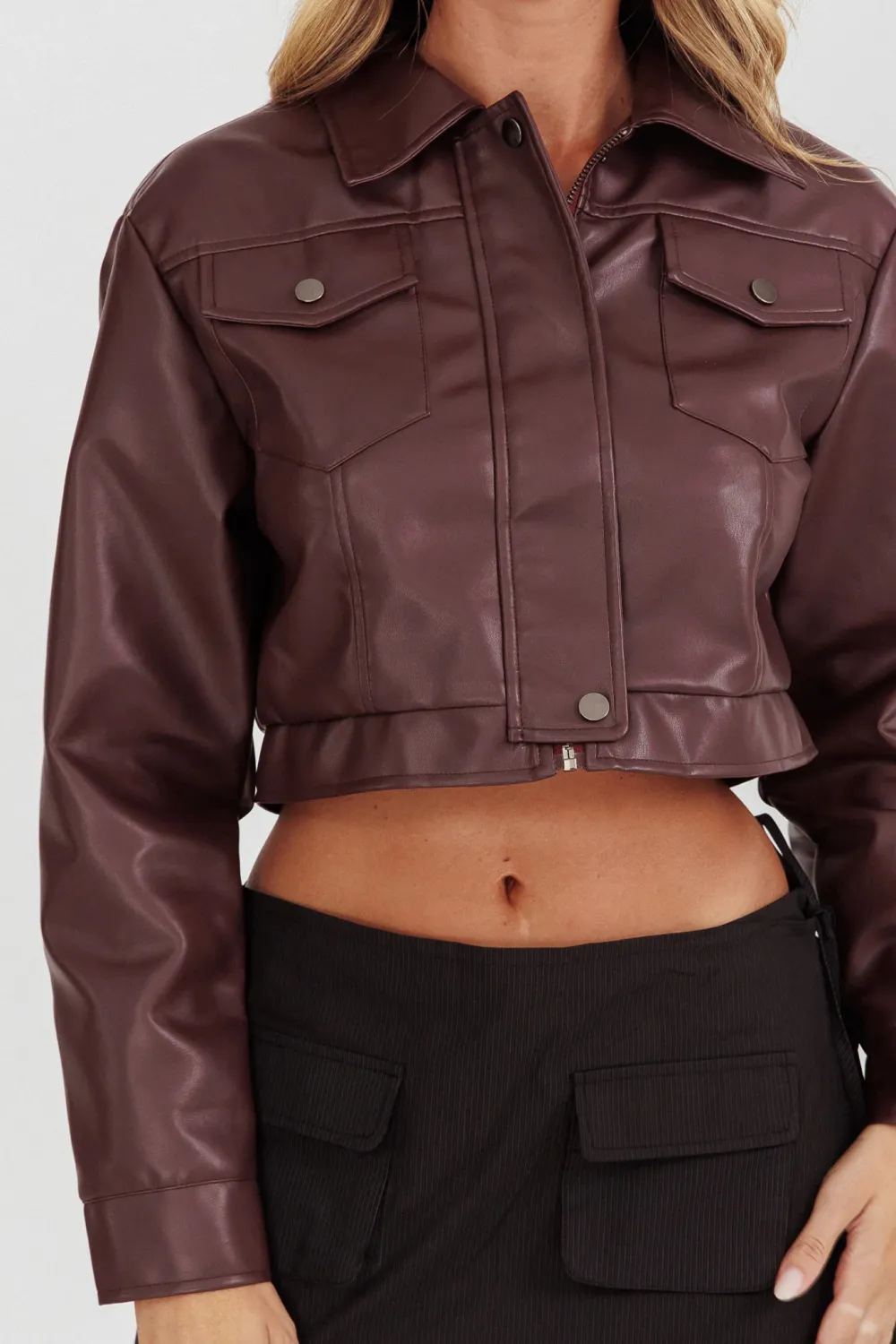 Handsome Cropped Leather Jacket