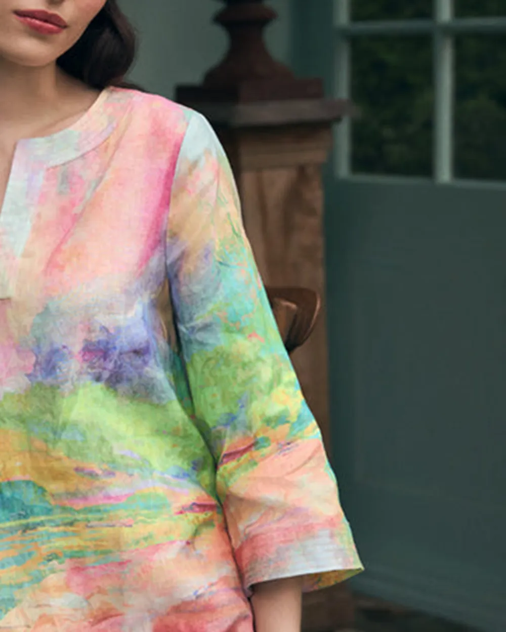 Printed Linen Tunic
