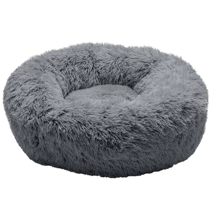 Calming Cuddler Long Fur Donut Bed