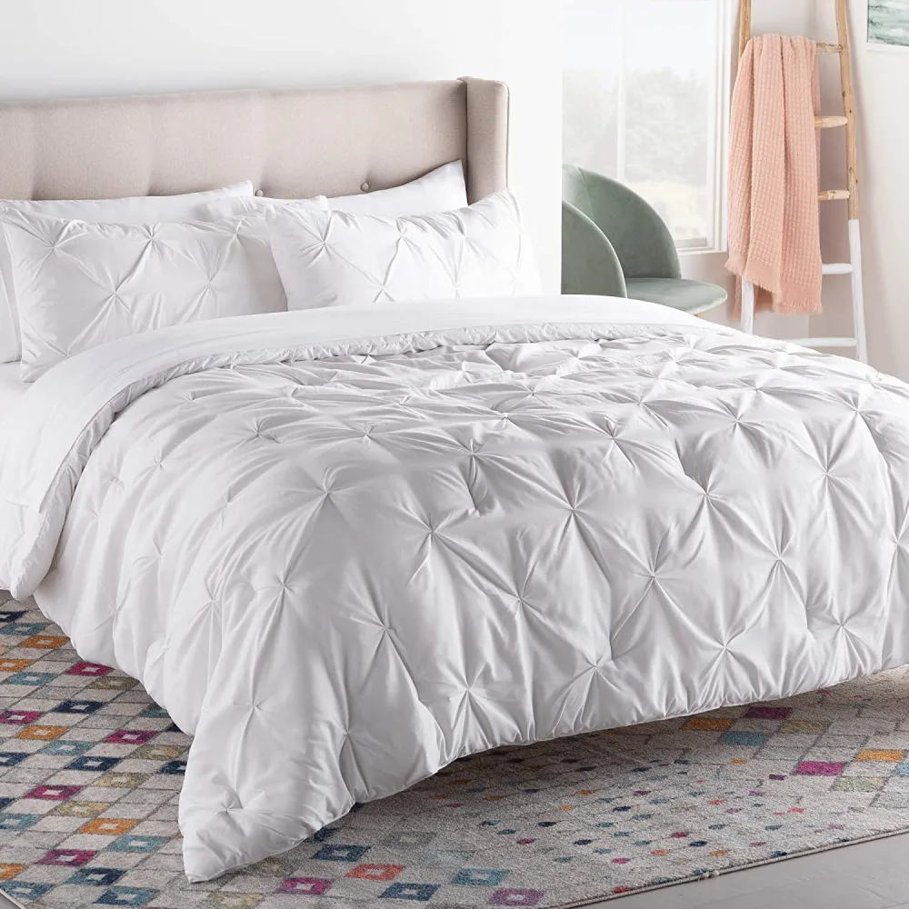 All-Season Quilted Comforter - Corner Duvet Tabs - Hypoallergenic - Plush Microfiber Fill - Machine Washable - Duvet Insert