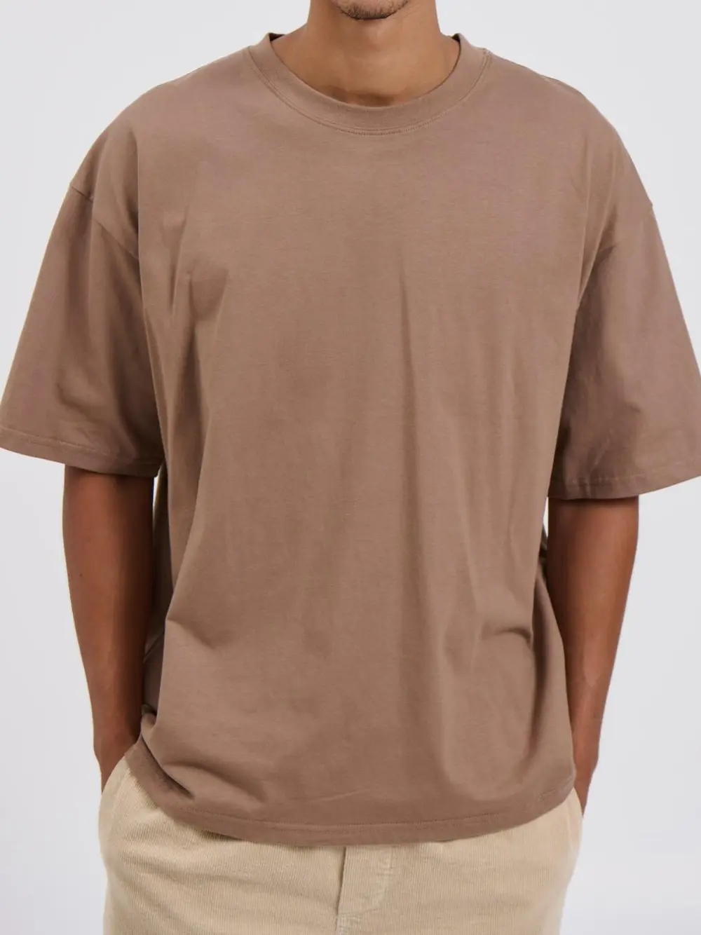 Simple Casual And Daily Light Brown Tee