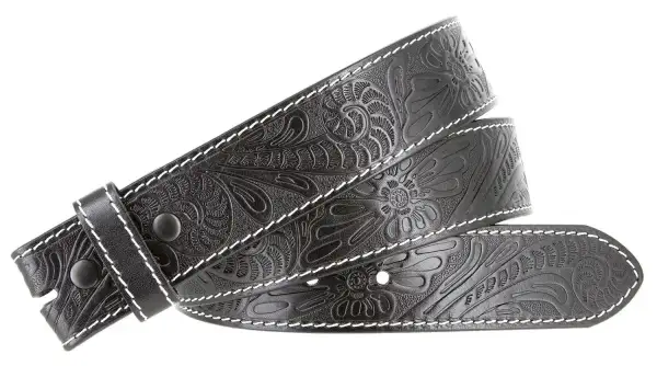 Western Tooled Leather Belt Strap