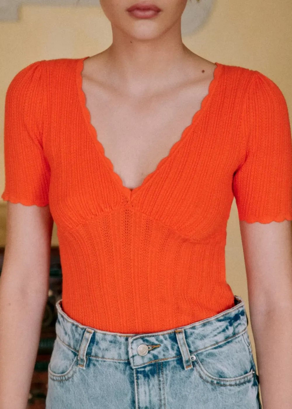 Casual Style Short Sleeve Knitwear