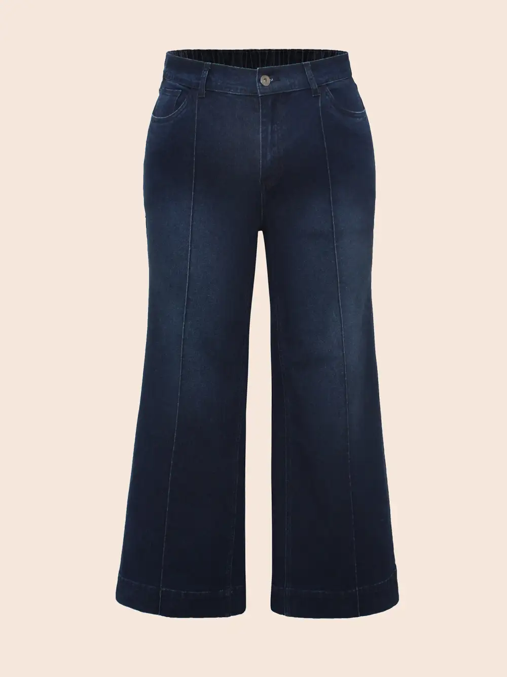 Dark Wash Seam Detail Wide Leg Jeans