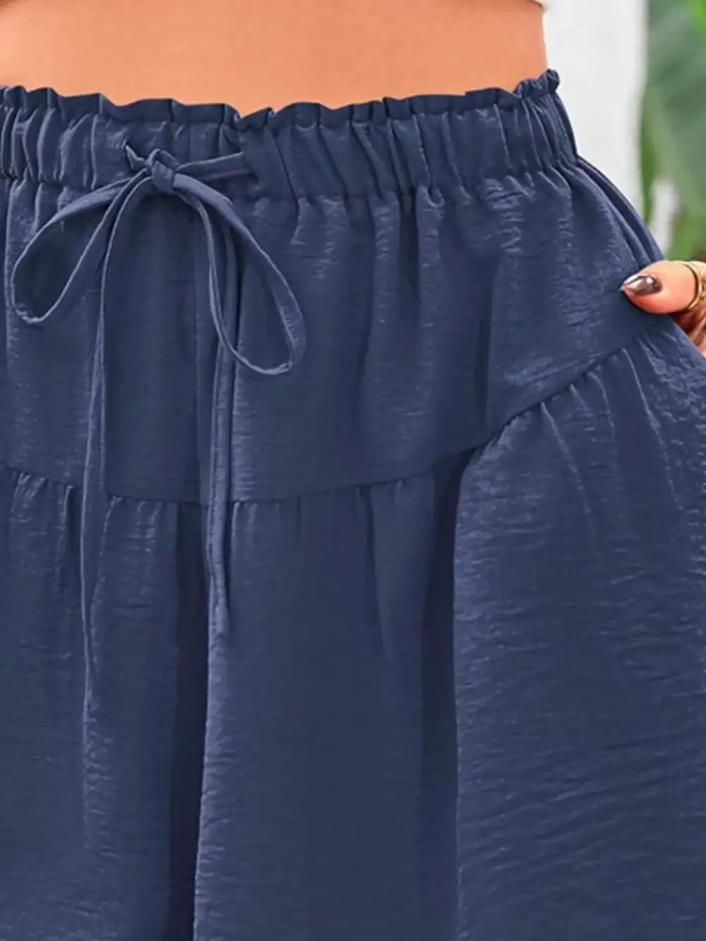 Full Size Casual Drawstring High Waist Relaxed Shorts