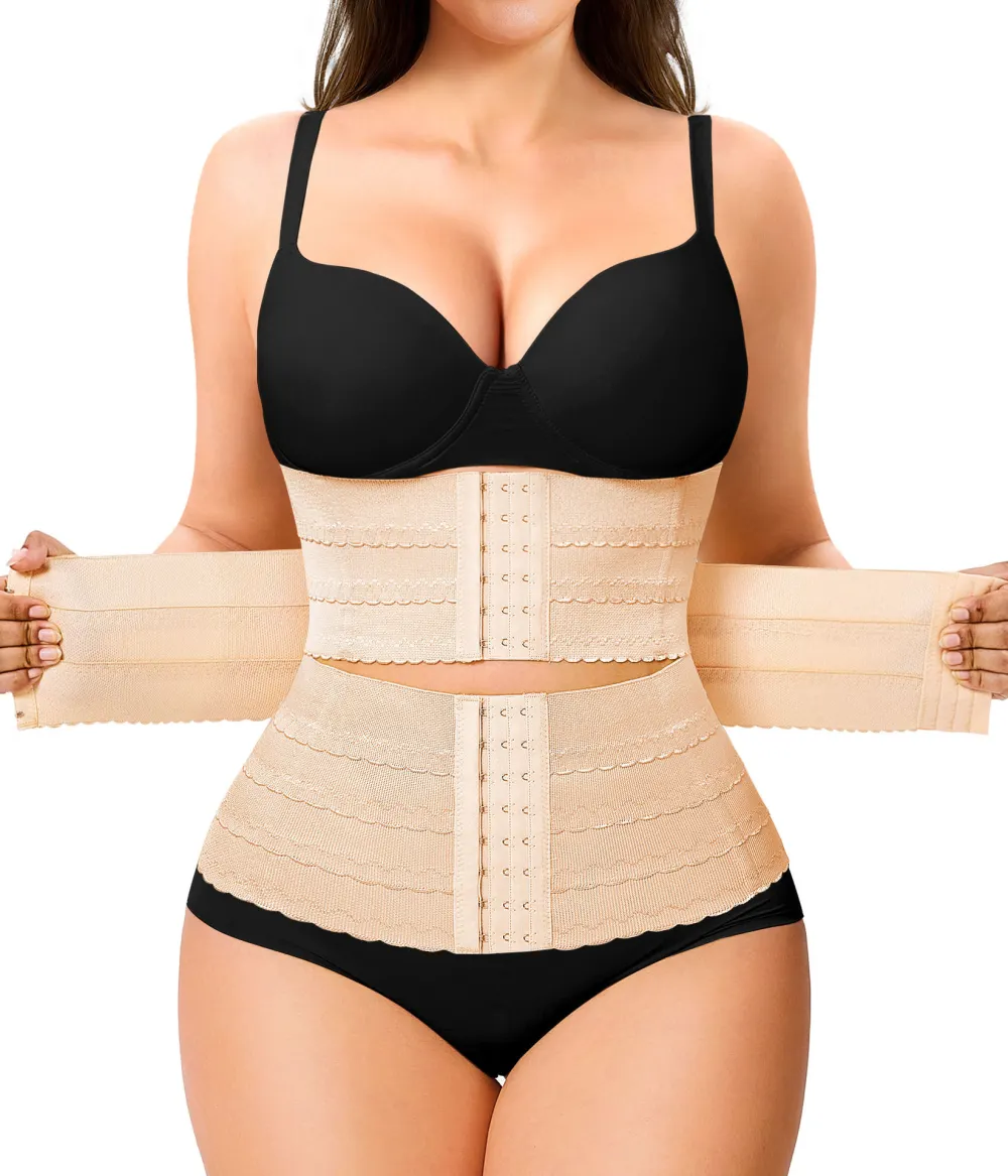 Women's Waist Trainer Belt Multi-Layer Hook-and-Eye Adjustable Waist Cincher Tummy Control Slimming Body Shaper