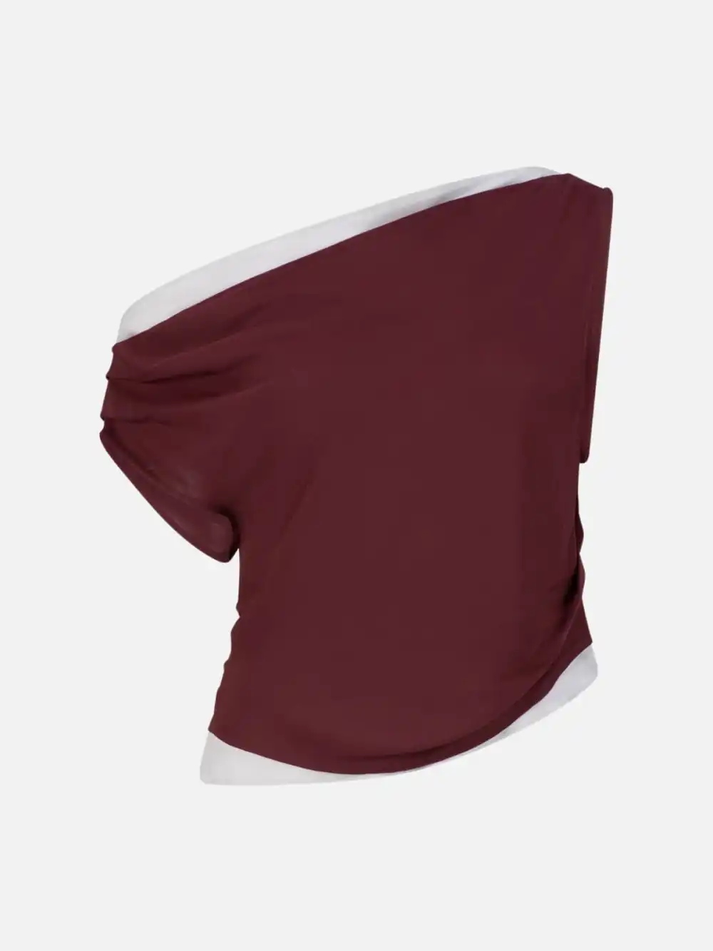 Contrast Asymmetrical Neck Top