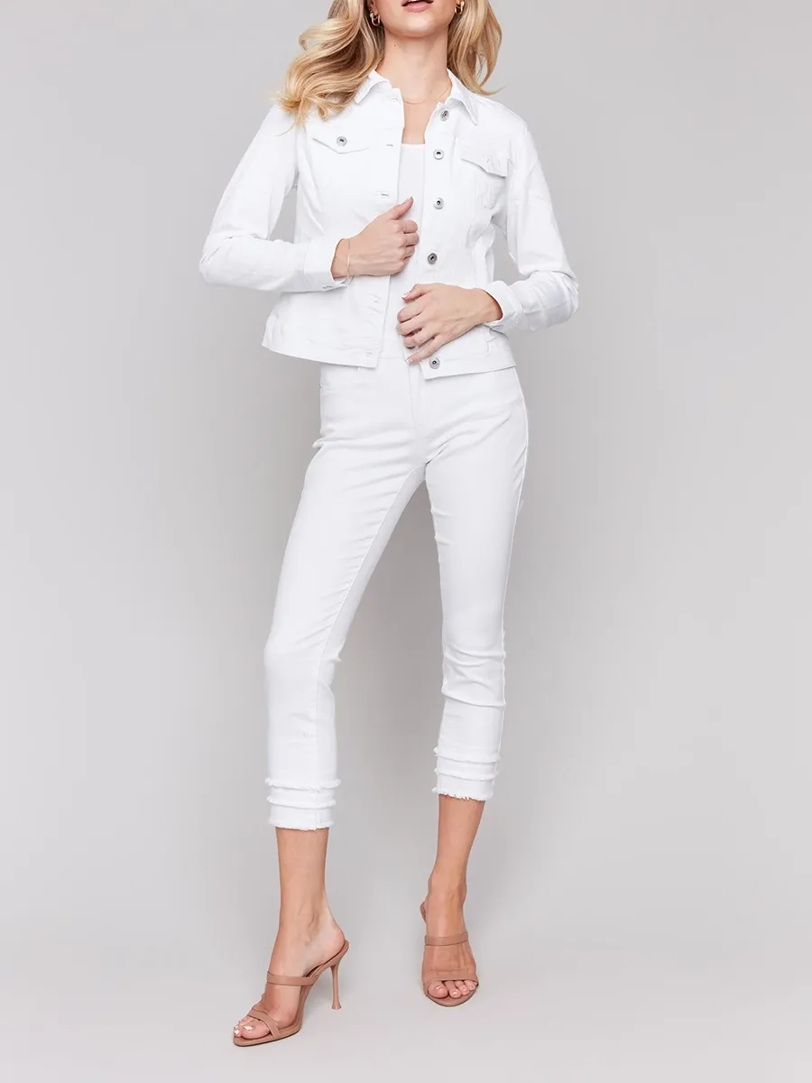 Trendy Stiff Cotton Denim Jacket