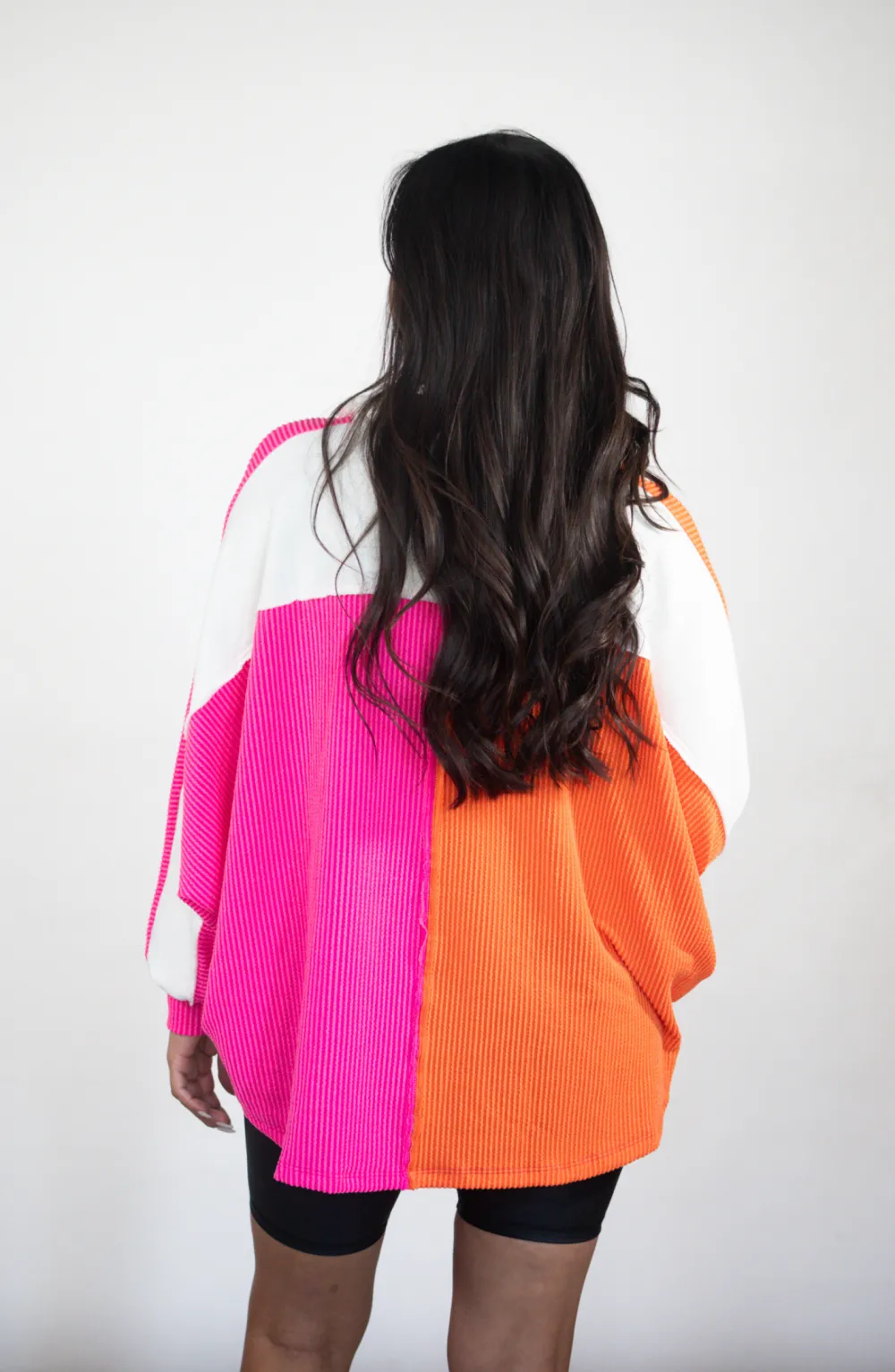 Starts With You Orange/Pink Color Block Top