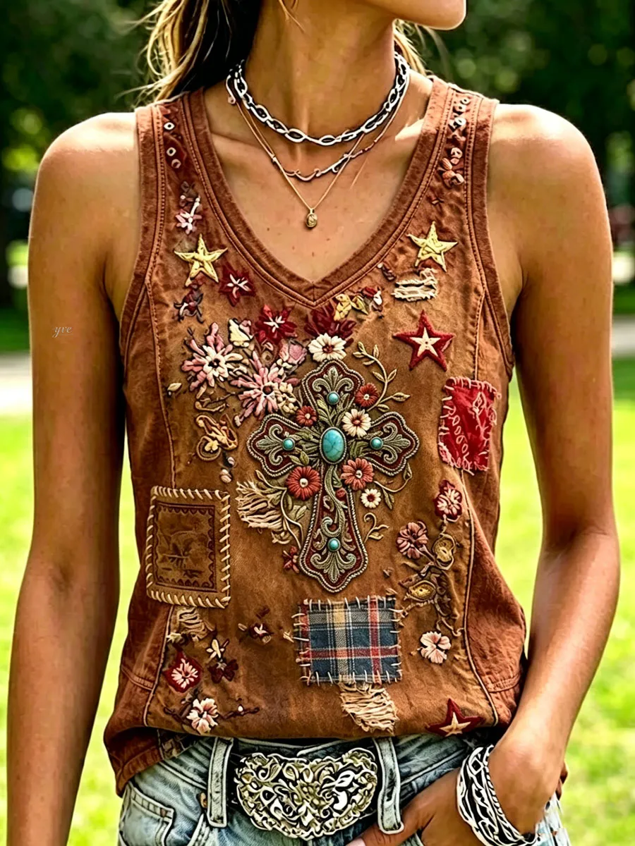 Women'S Western Style Faith Sleeveless T-Shirt