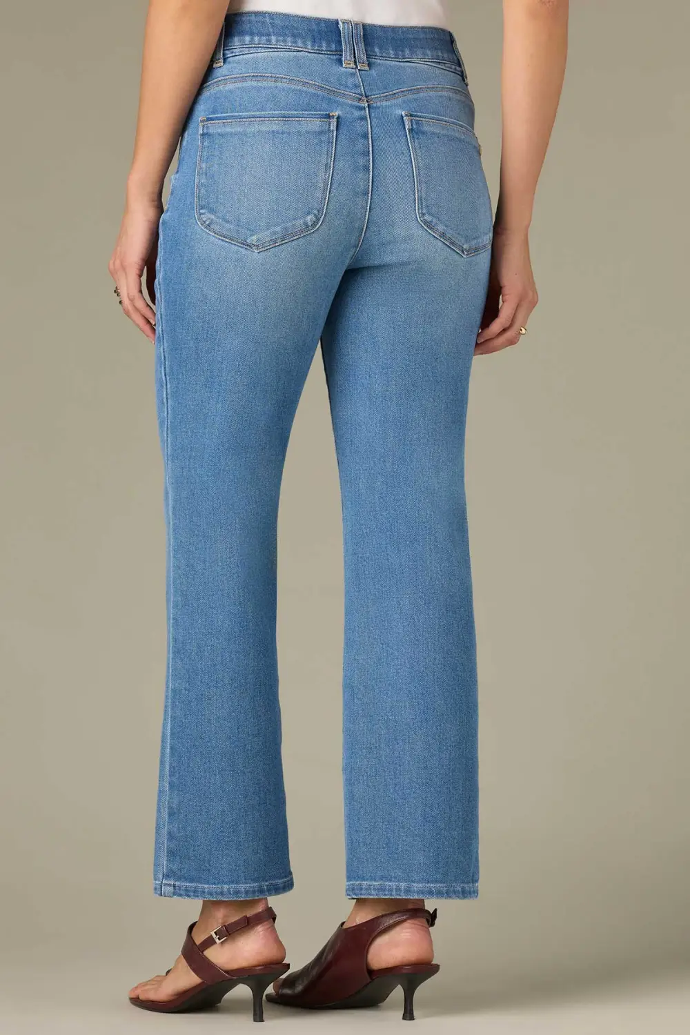 Clean Look Petite High Rise Cropped Bootcut Jeans