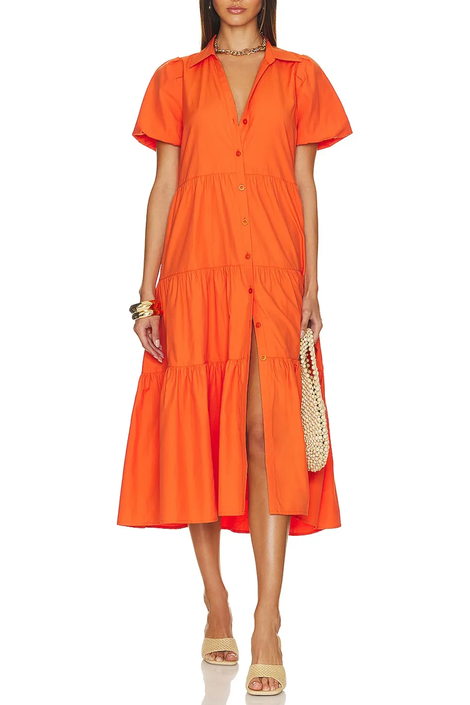 Orange Midi Dress