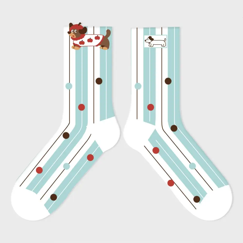 Playful Panda Striped Crew Socks