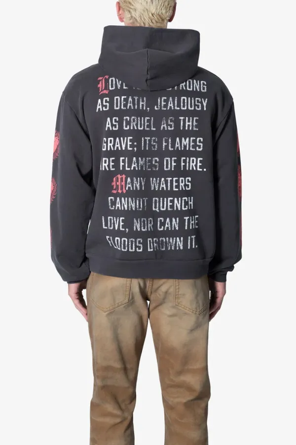 CARBON BLACK HEART GRAPHIC HOODIE