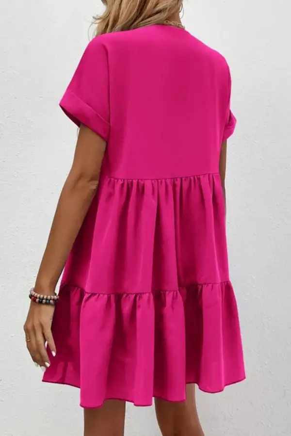 Casual V-Neck Large Dress