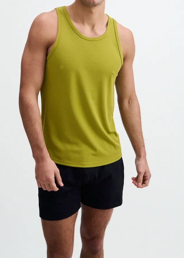 Abstract Ribbed Stretch Tank Top
