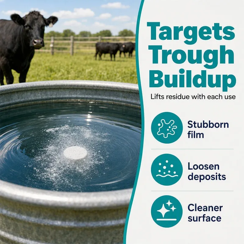 Livestock drinking water storage tank cleaning sheet