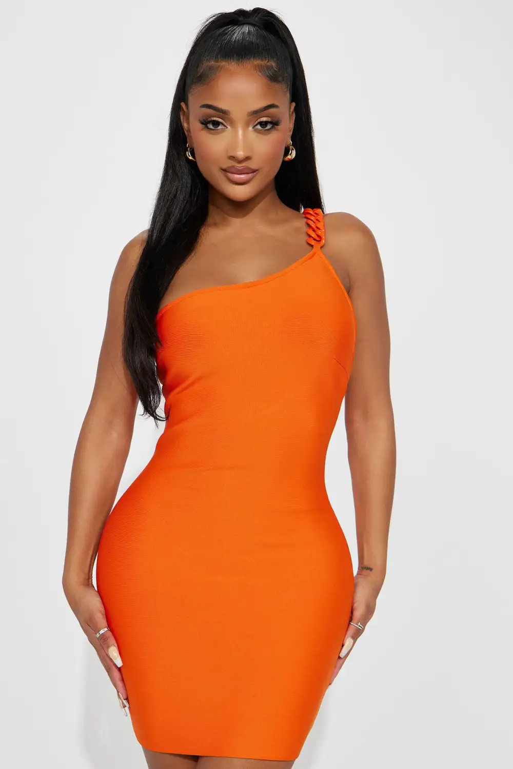 Hacks At Dawn Bandage Mini Dress - Orange