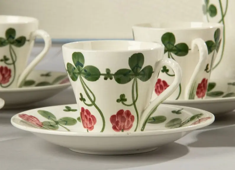 13-Piece Coffee Set - Royal Copenhagen - Clover - RARE