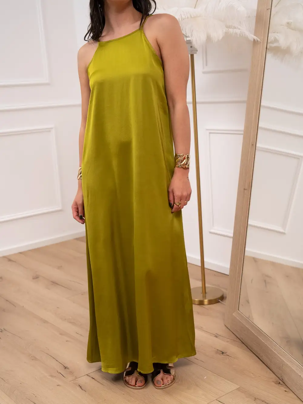 Neck Viscose Dress