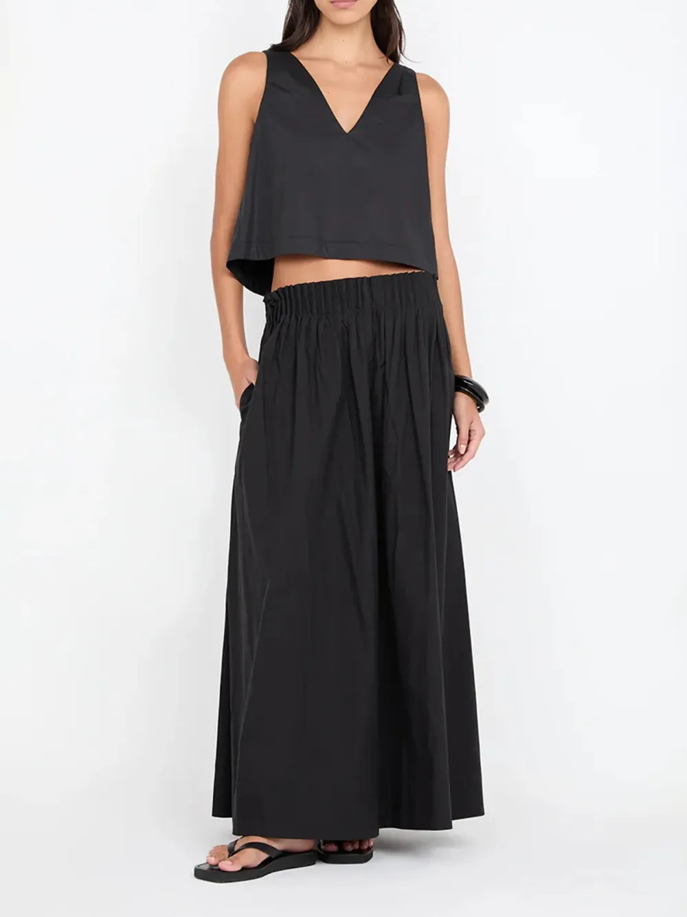 Casual Style Maxi Skirt Black