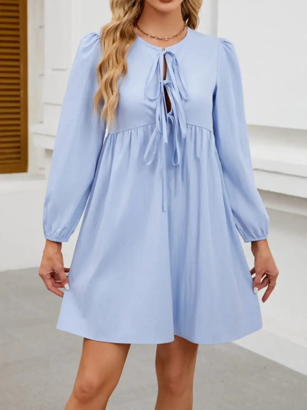 Easy Tie Detail Mini Dress