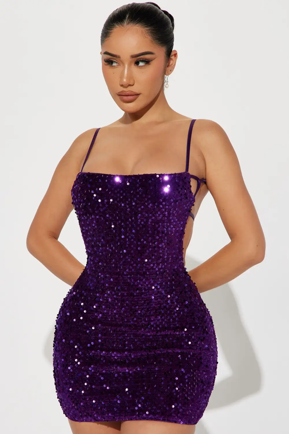 Kelly Sequin Mini Dress - Purple