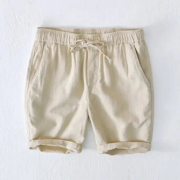 Men's Linen Blend Drawstring Shorts