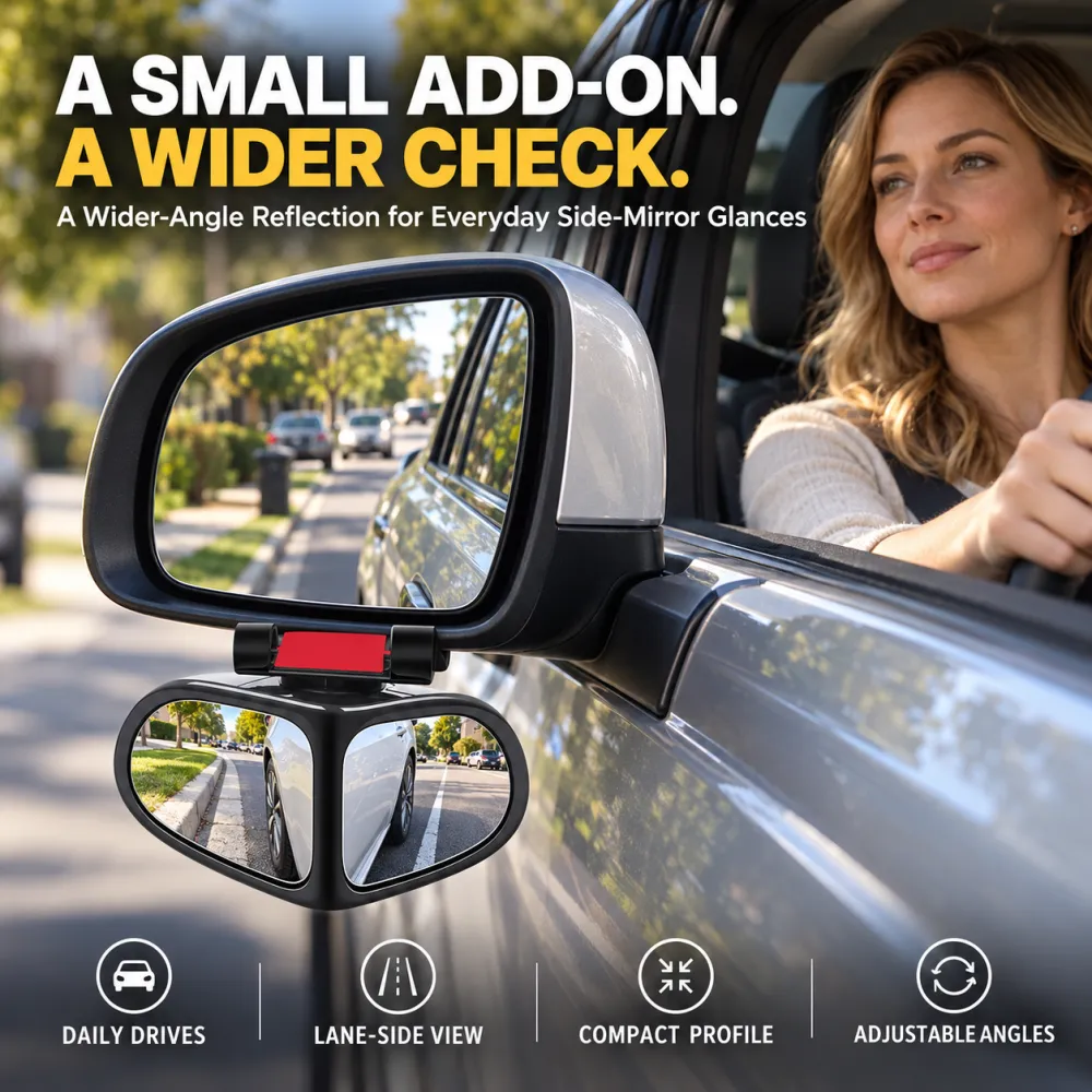 360° dual-lens blind spot rearview mirror