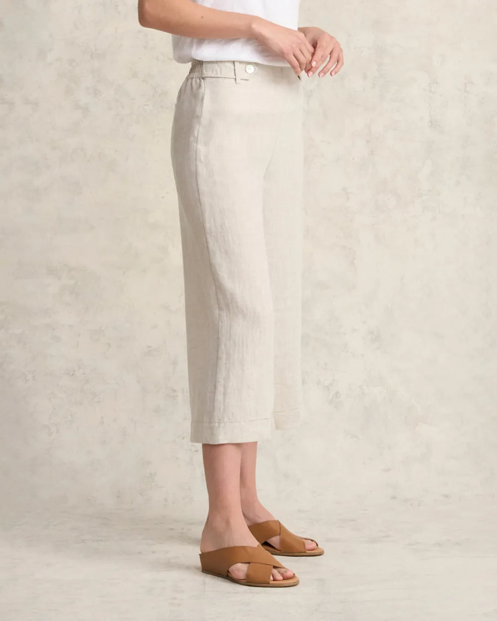 Linen Culotte - Natural Cross Dye