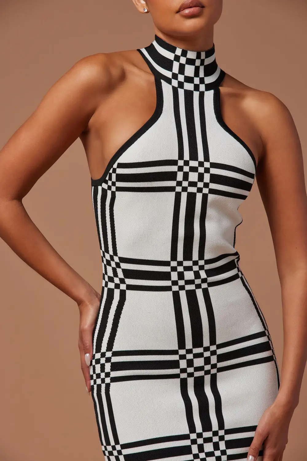 Donna Knit Midi Dress - White/Black