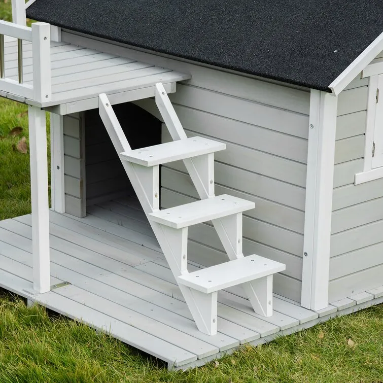 Moberg Gray Wood Dog House