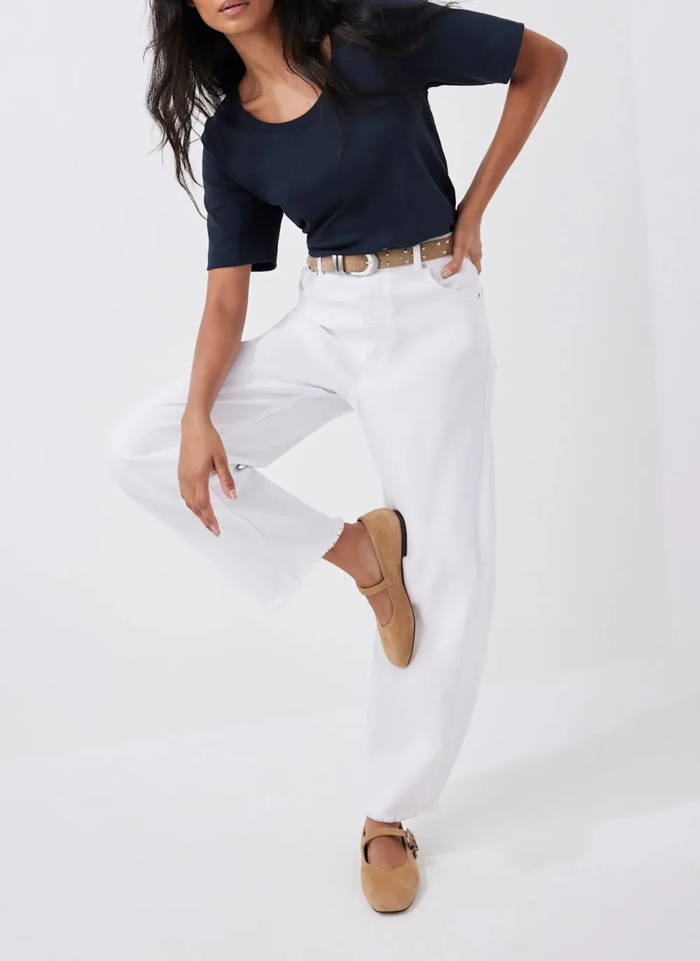 Casual Style Cotton Scoop Neck T-Shirt