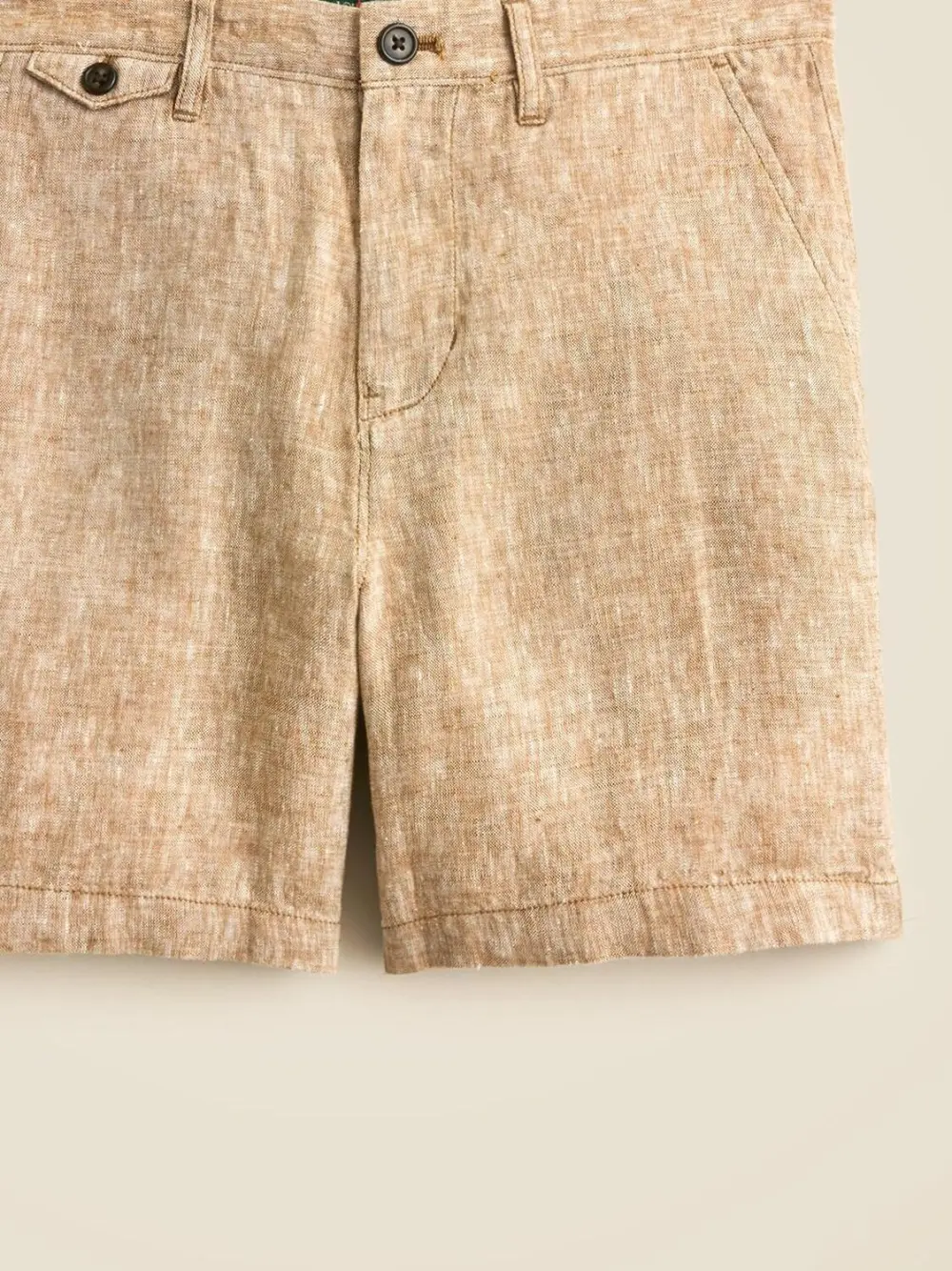 Light Brown Linen Texture Shorts