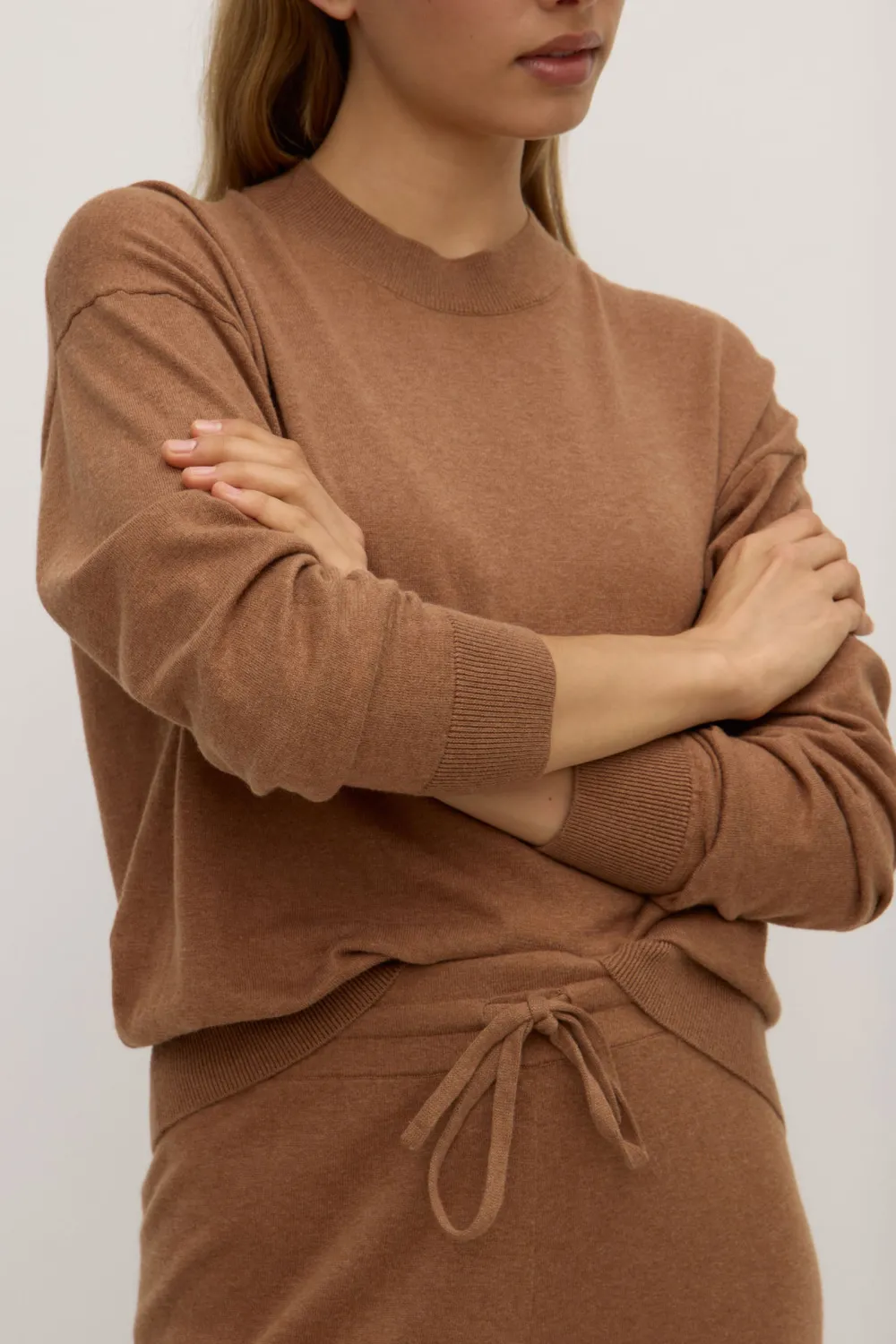 Round Neck Cotton Knit Sweater