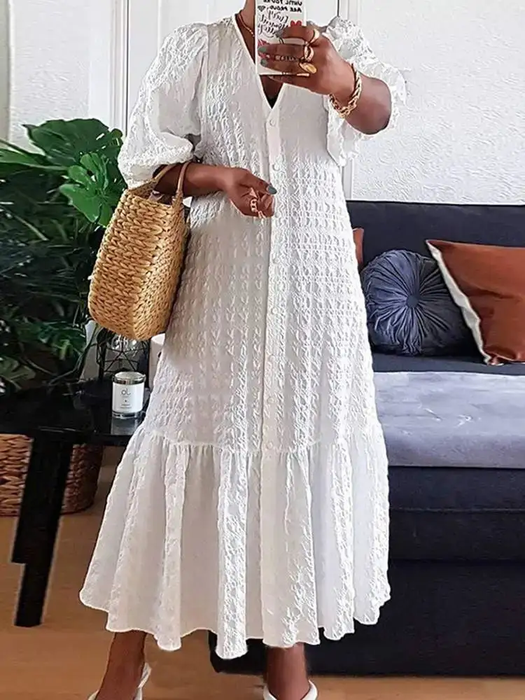 Ethereal Garden Delight Boho Plus Size Maxi Dress