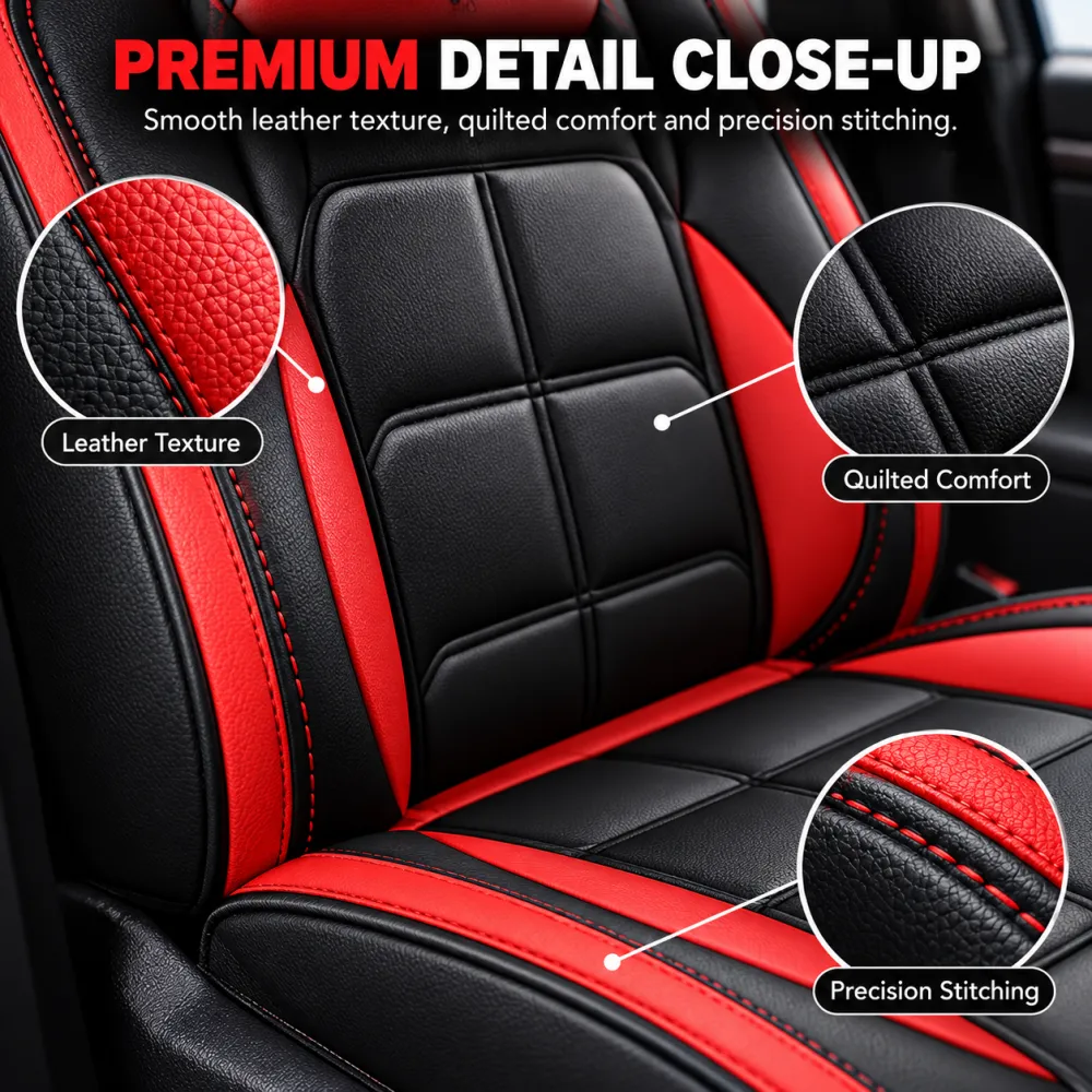 🏎️ AeroLuxe 5-Seater Universal Leather Car Seat Cover Set