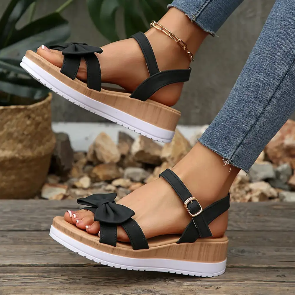 Wedge Bow Sandals
