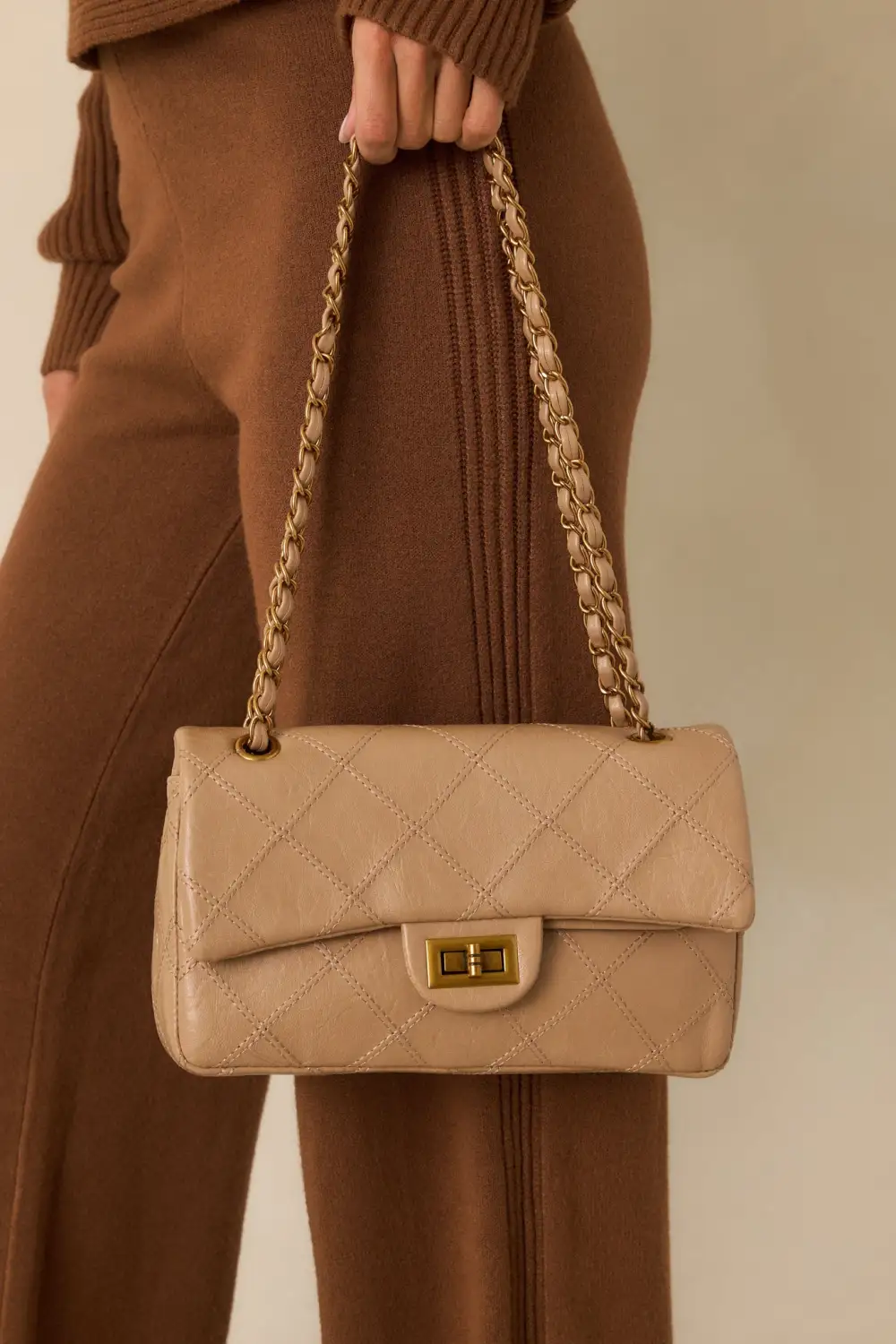 Softened Faux Leather Leather Handbag
